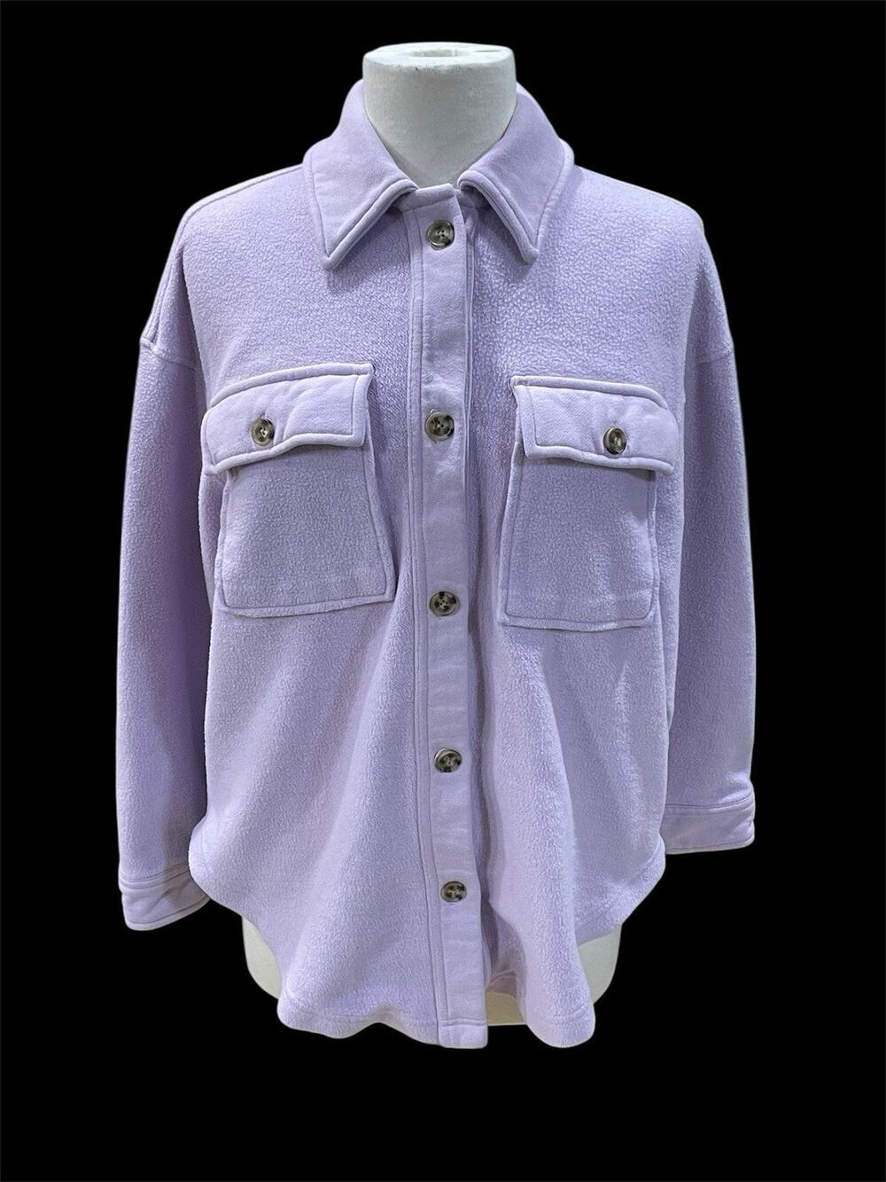 Rip Curl High Tide Fleece Shacket, Women's Size XS Purple Button Up Jacket